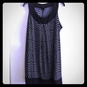 Enfocus Mod A-line black and white dress.