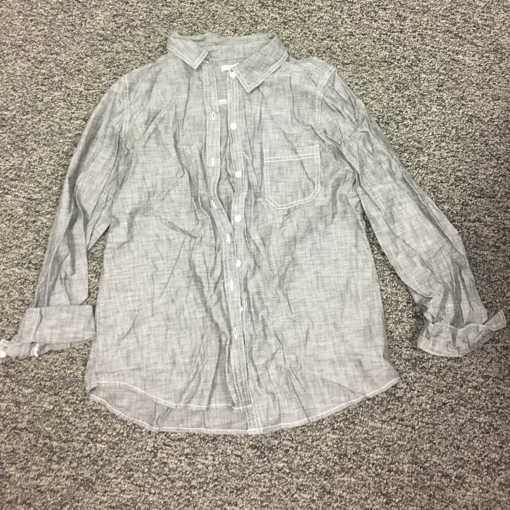 Gray button up