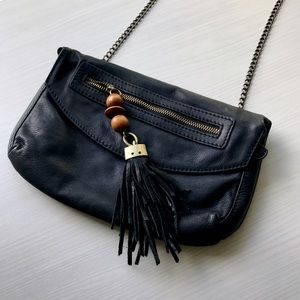 ✨HP!✨ Paul & Joe Black Leather Tassel Shoulder Bag