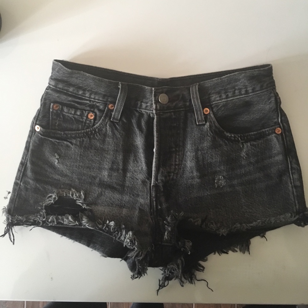 Levi's 501 black denim shorts
