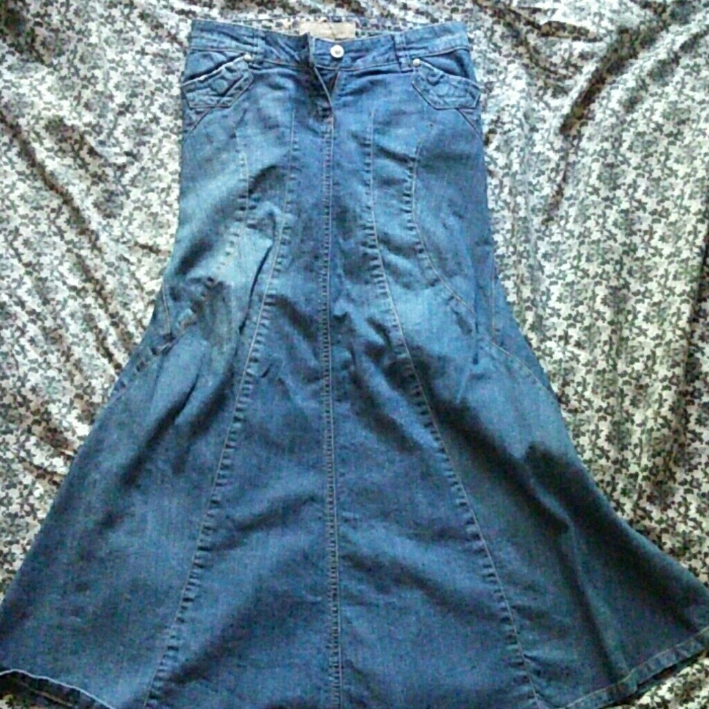 Denim Long Skirt