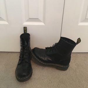 Black Vegan Leather Doc Martens, size 6