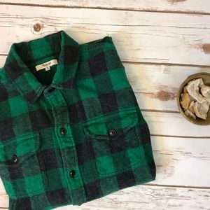 green buffalo plaid jacket