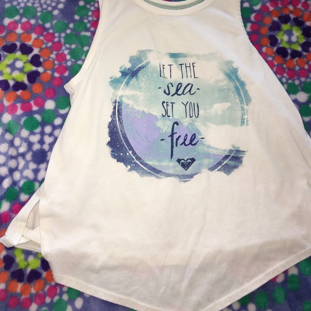 White and blue tank