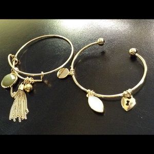Gold bangle charm bracelets