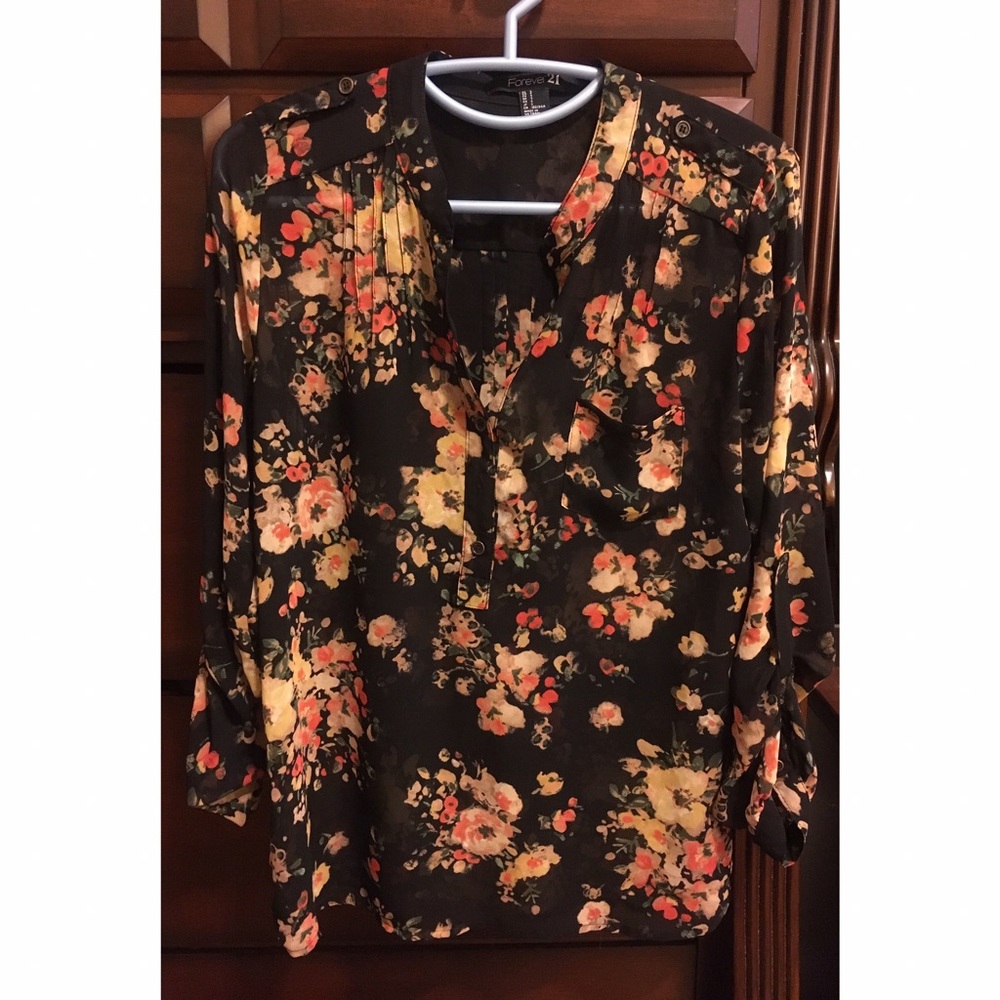 Black Floral Top
