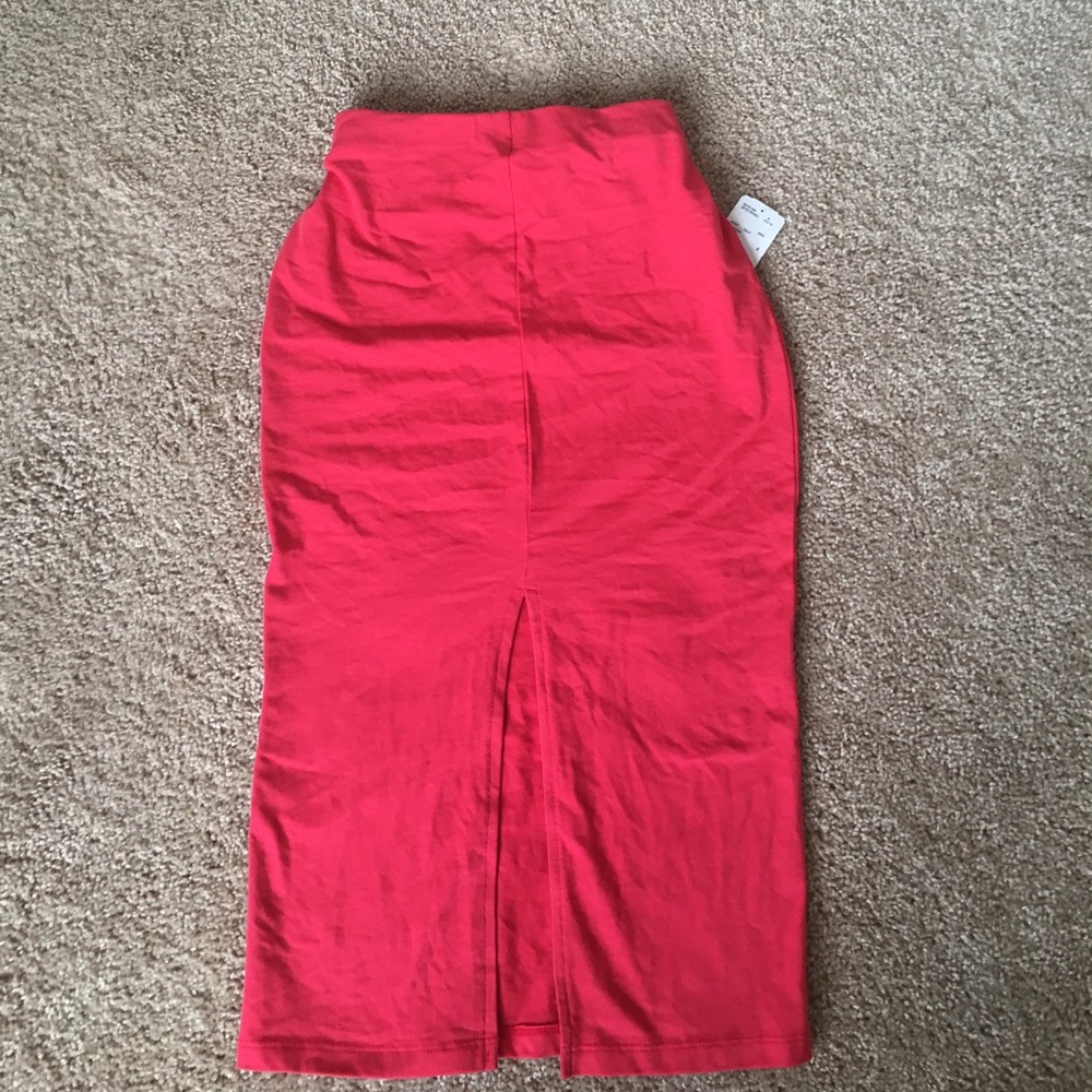 Coral pencil skirt