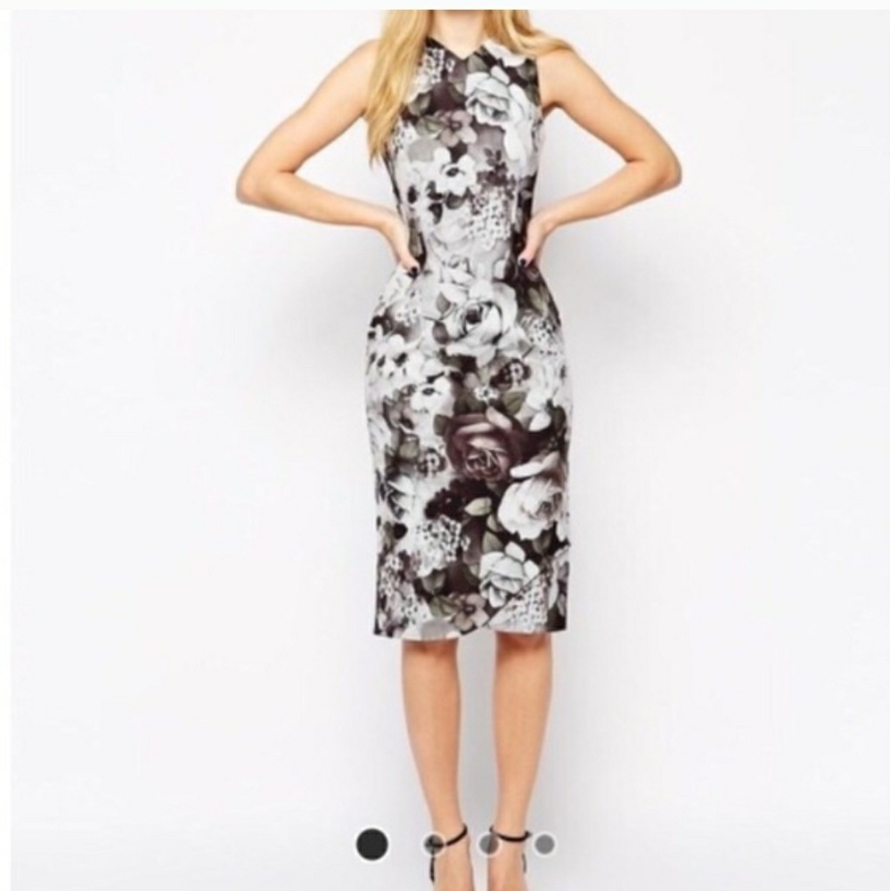 Asos floral pencil dress