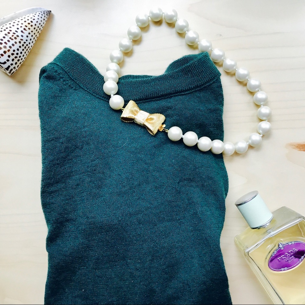 JCrew Green Cashmere Sweater