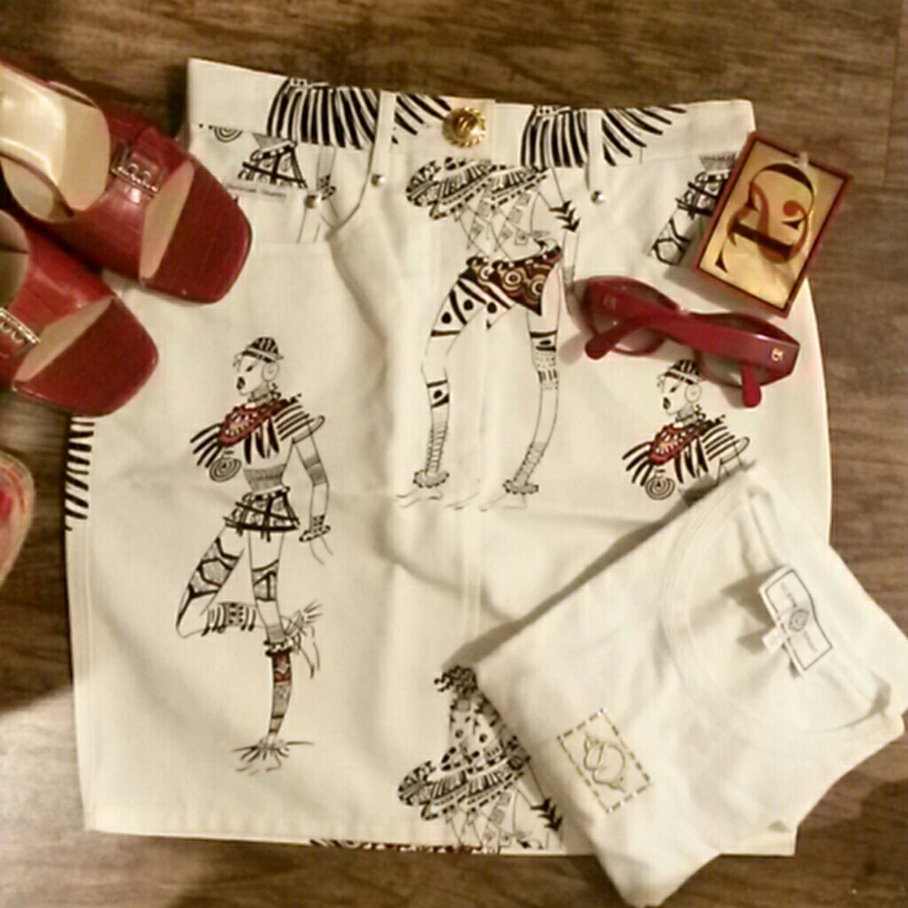 Christian Llinaries Mini Skirt Sz.42 Made n France