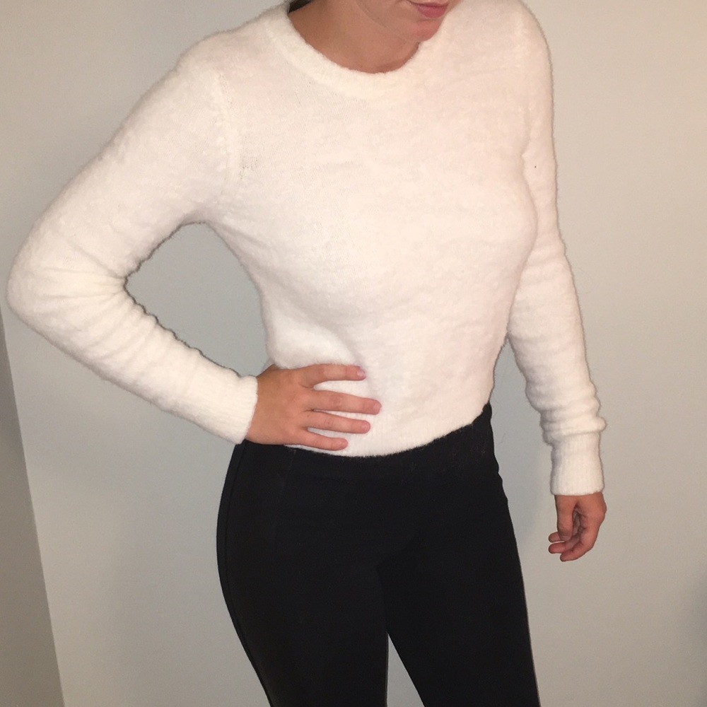White cropped sweater