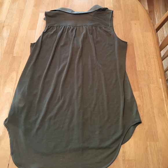 H&M Tops Khaki Green And Rhinestone Sleeveless Blouse Poshmark
