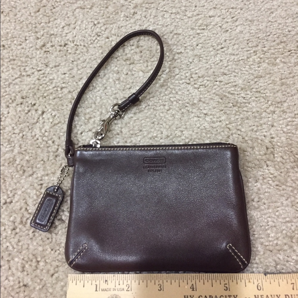 Coach leather wristlet.