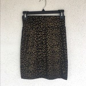 High Waisted gold cheetah skirt