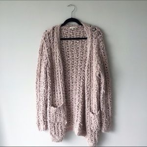 Blush Colored Fuzzy Cardigan