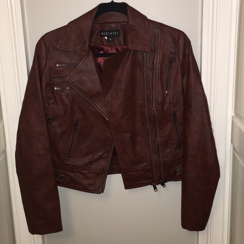 NikiBiki brown faux leather jacket