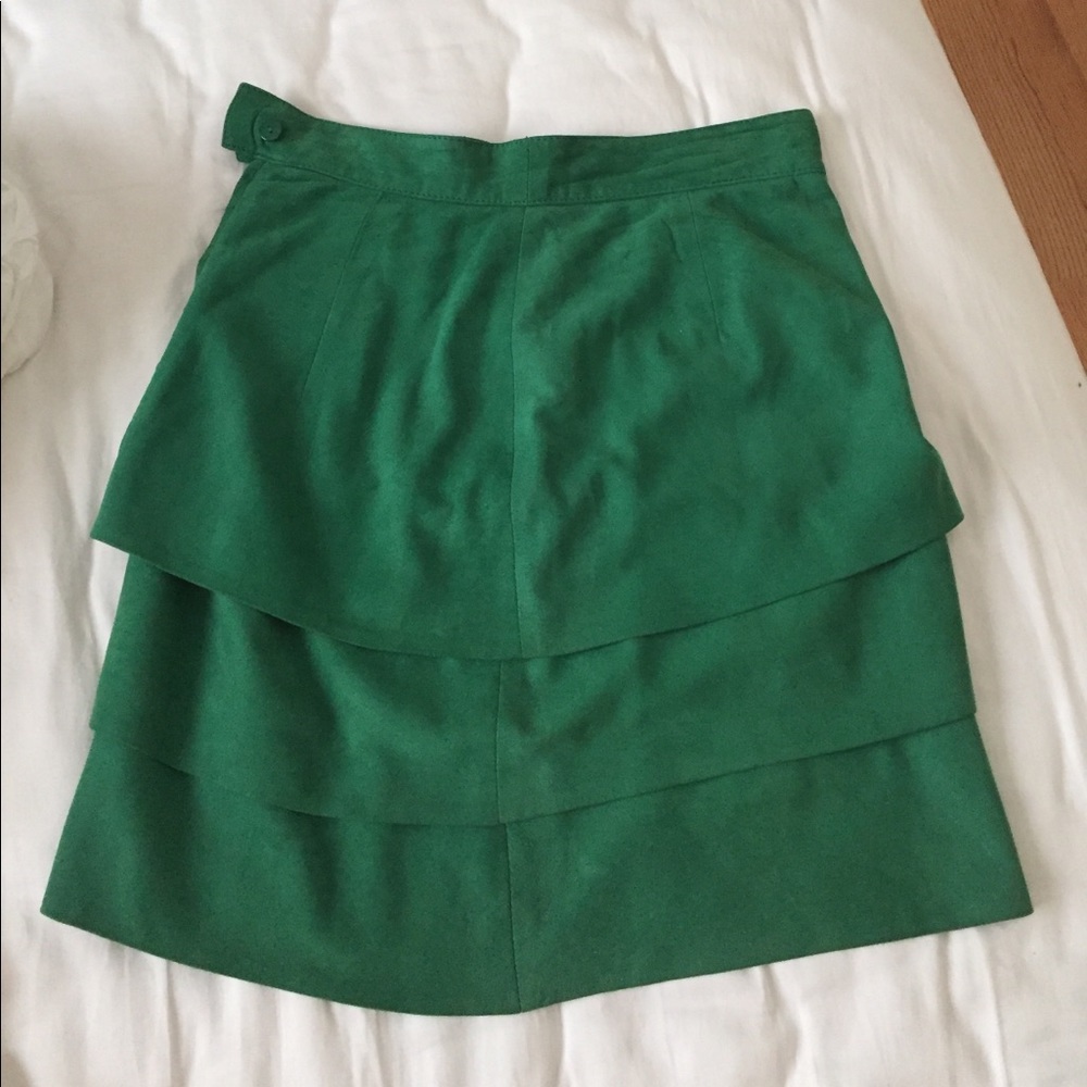 Green Leather Skirt, Made in Paris