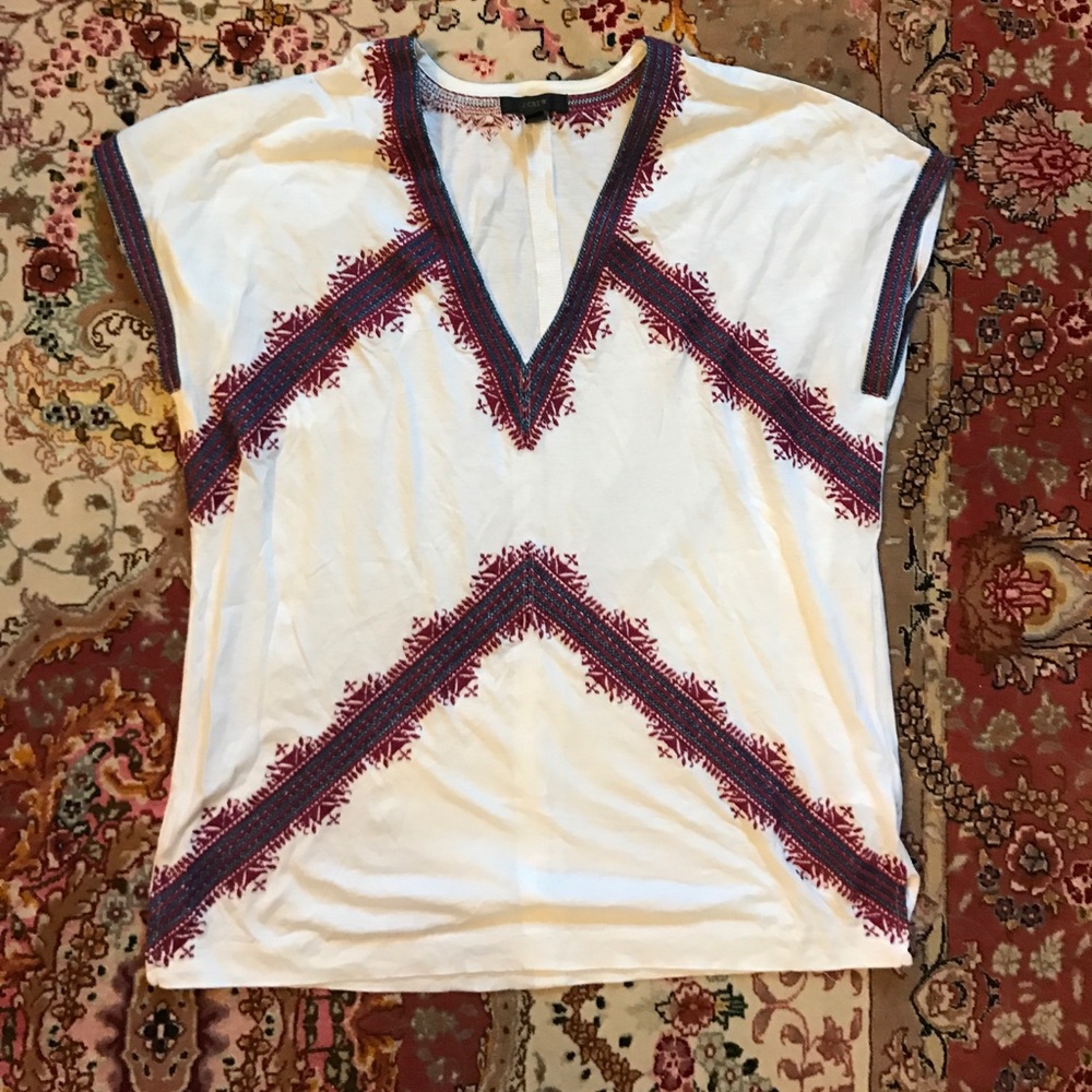 J Crew Embroidered Tee