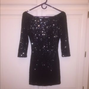 Black Sequin Bodycon Dress