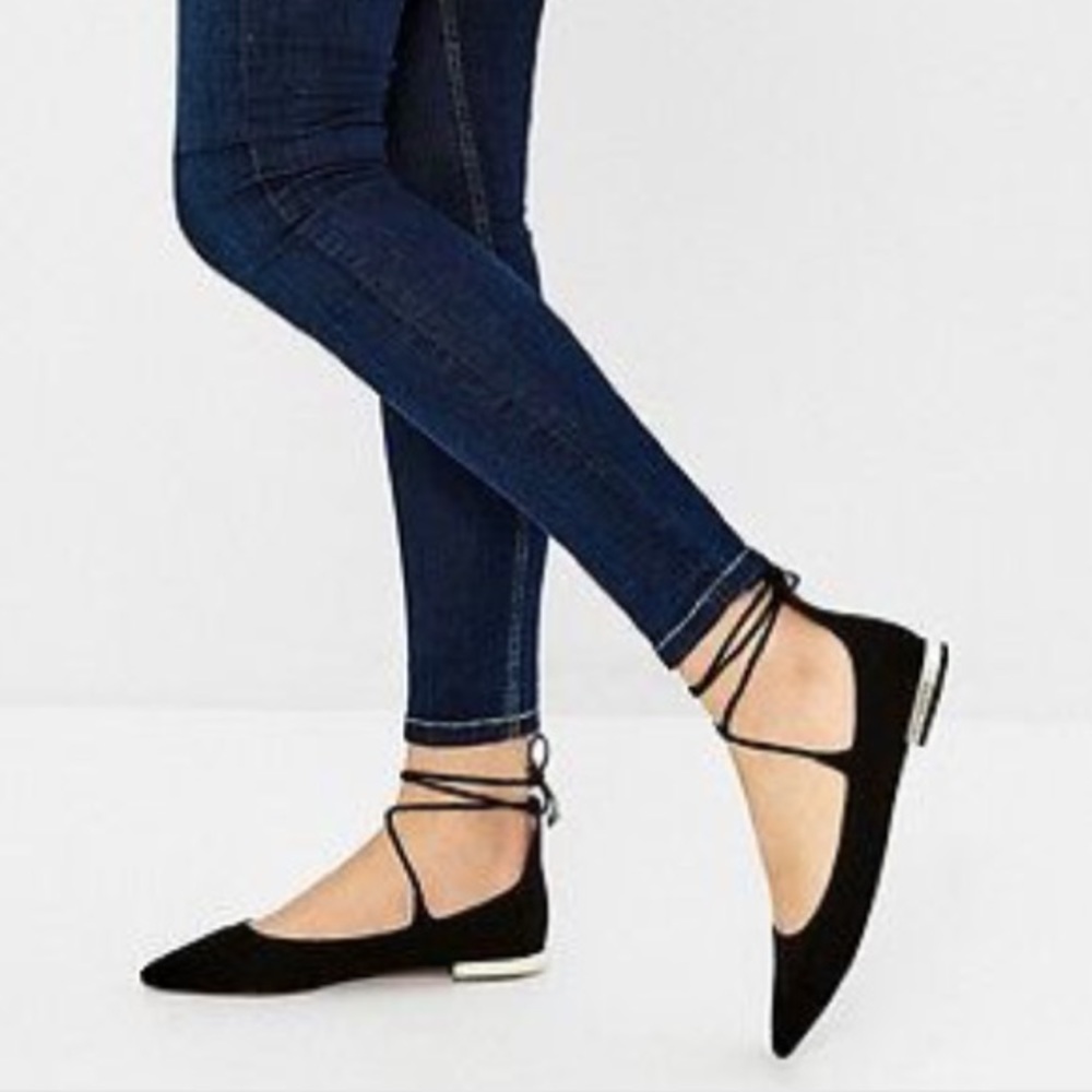 Zara lace up flats