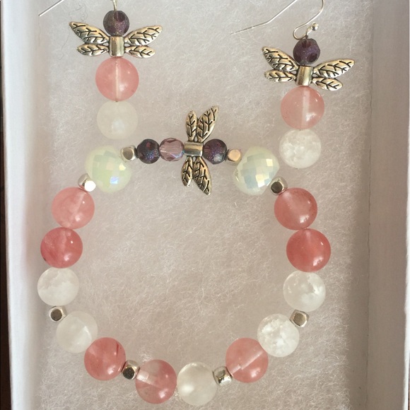 Crystal Quartz and Cherry Glass Set - Picture 2 of 4