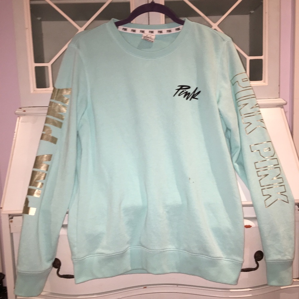 light teal sweatshirt from PINK