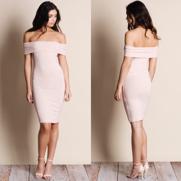 Bellanblue Dresses - AUSTIN off shoulder dress - BLUSH Bellanblue Dresses - AUSTIN off shoulder dress - BLUSH