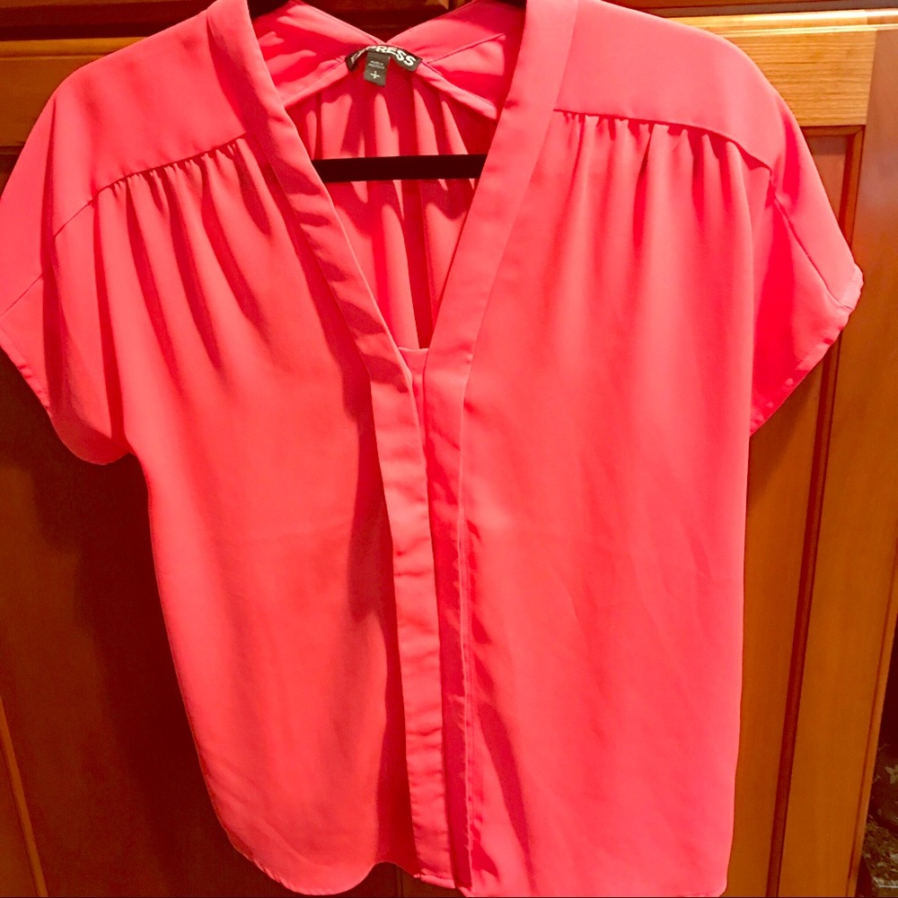 Express flowy pink top