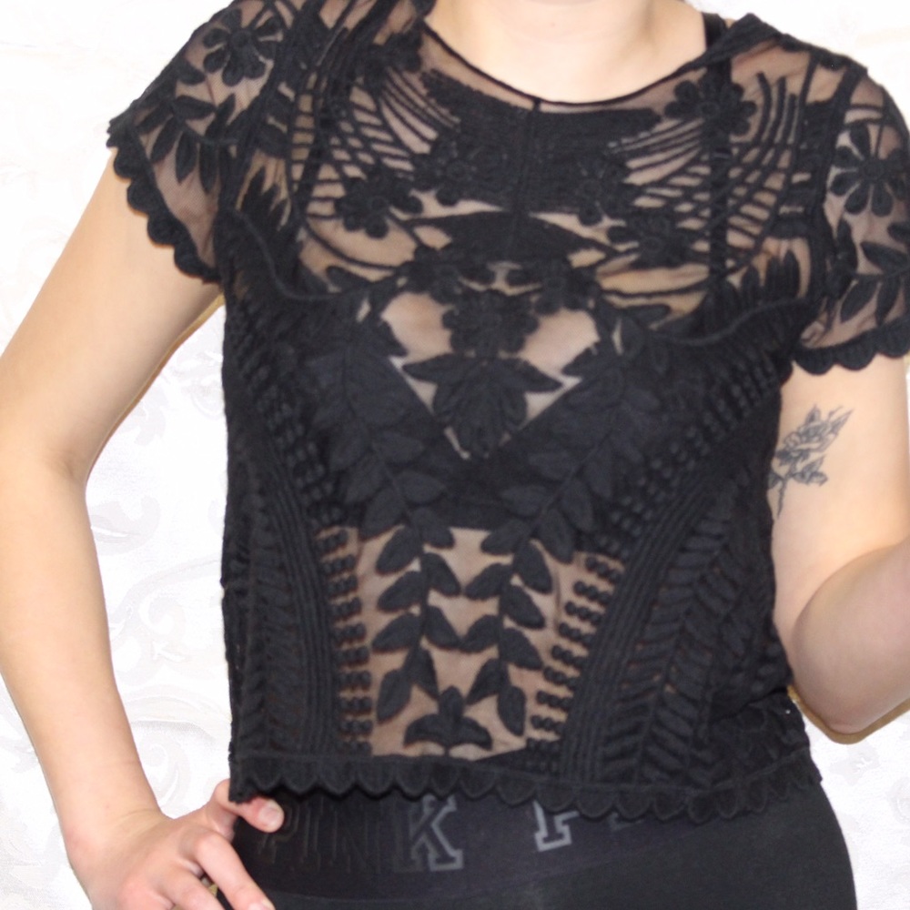 Black Sheer Nylon Express Top