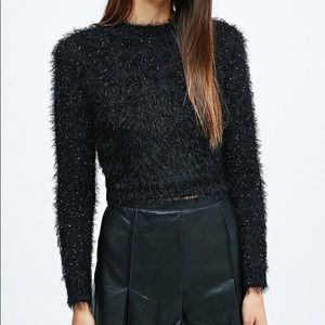 MinkPink size small fuzzy sparkly sweater