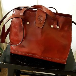 Genuine Vintage Italian Leather Bag  I PONTI