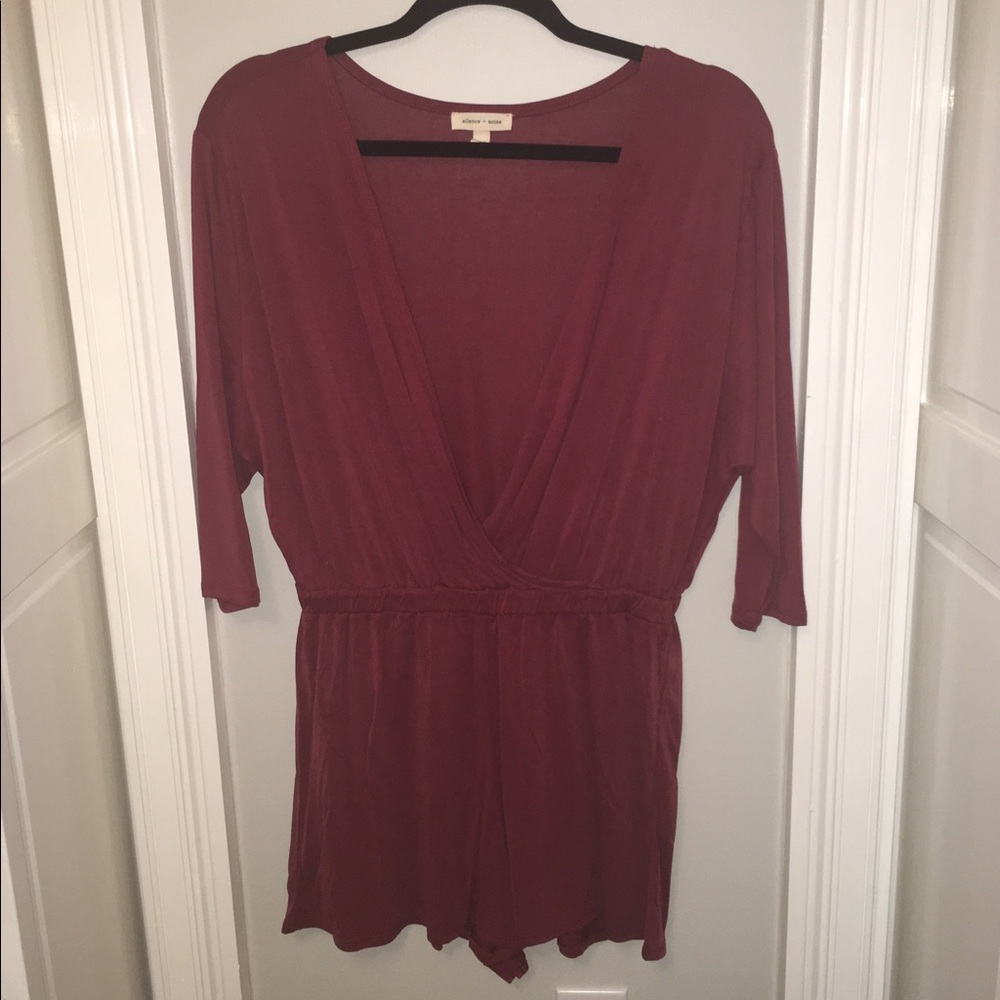 Silence + Noise maroon romper