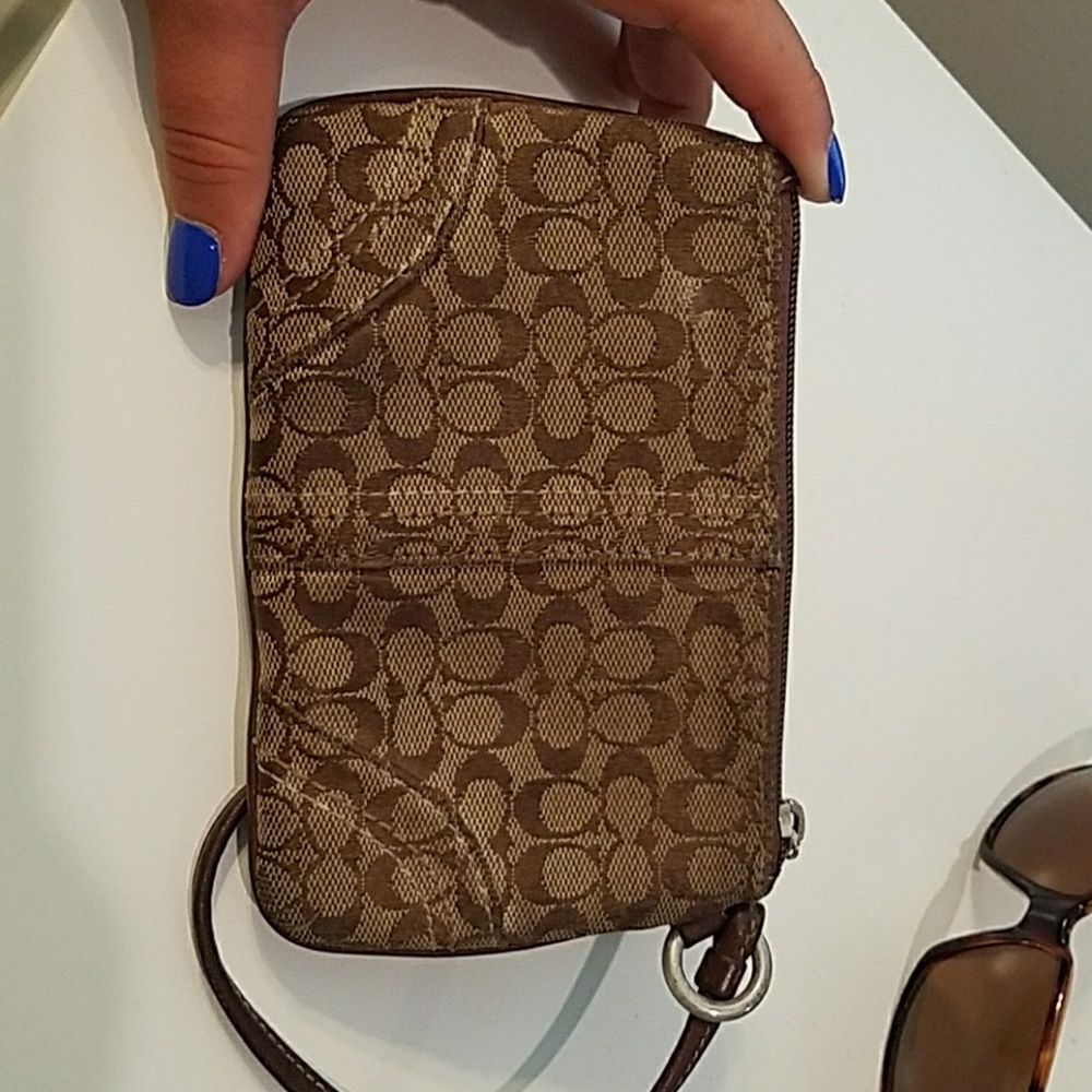 Brown coach wristlet