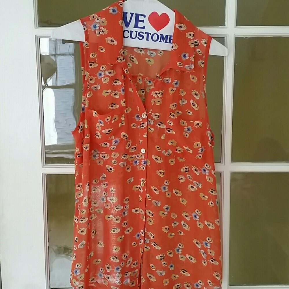 Floral sheer blouse size S