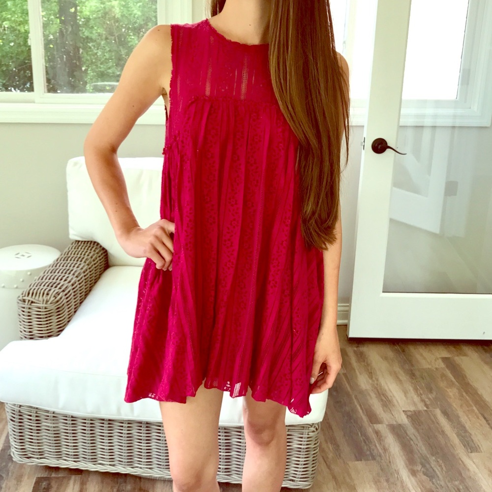 Free People berry lace tunic