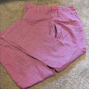 Super fun pink pinstriped pants