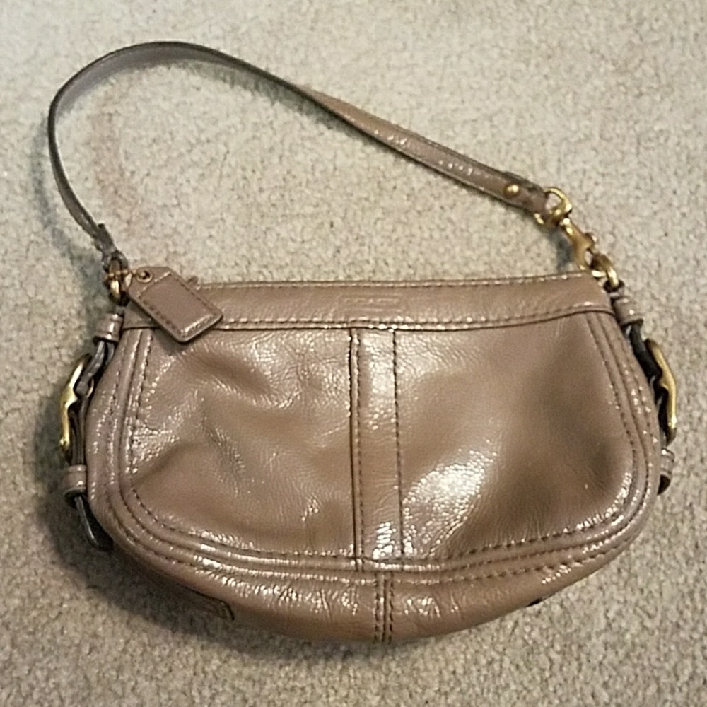 Leather coach clutch