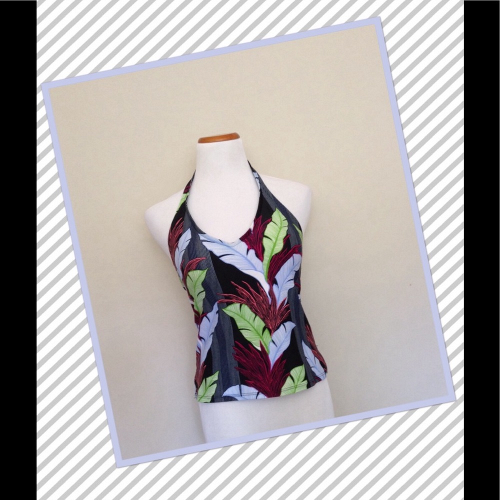 Palm Print Tankini Top