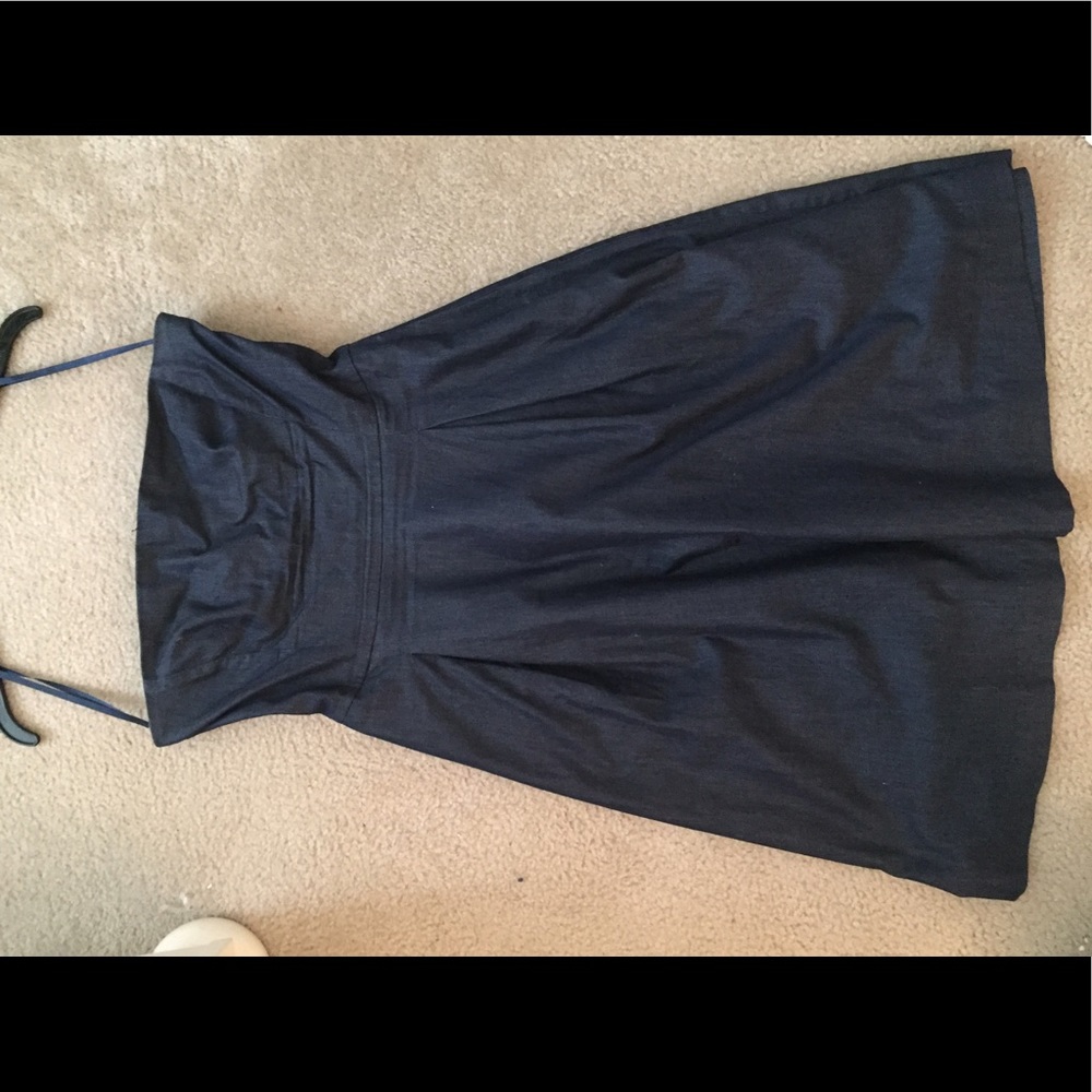 Denim strapless dress