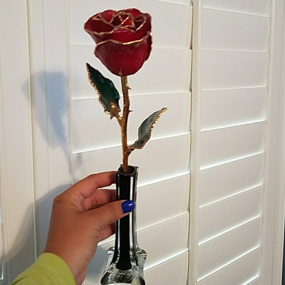24 k gold plated eternity Rose