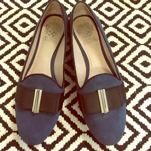 Blue suede Vince Camuto flats (worn once)