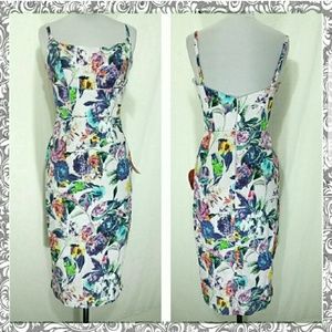 Asos color floral pencil dress