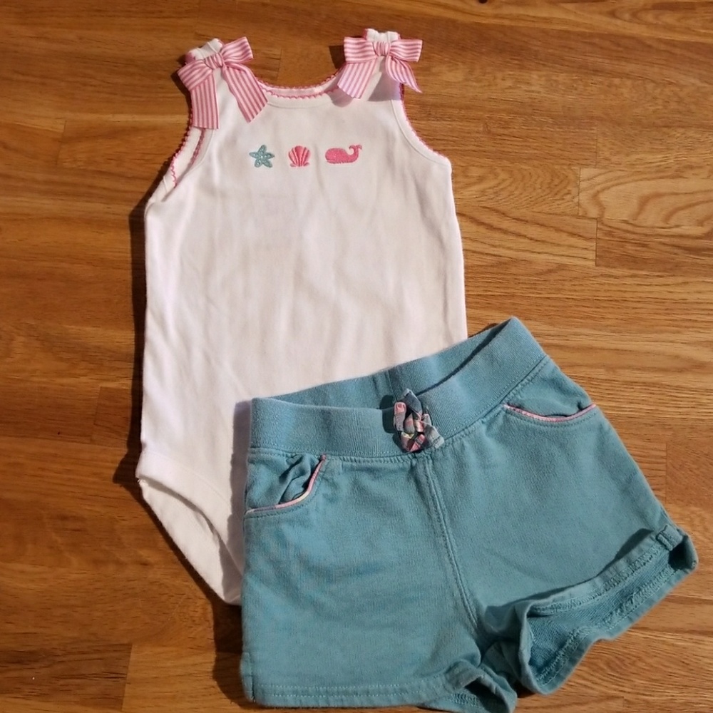 Janie & Jack 2pc onesie/shorts set