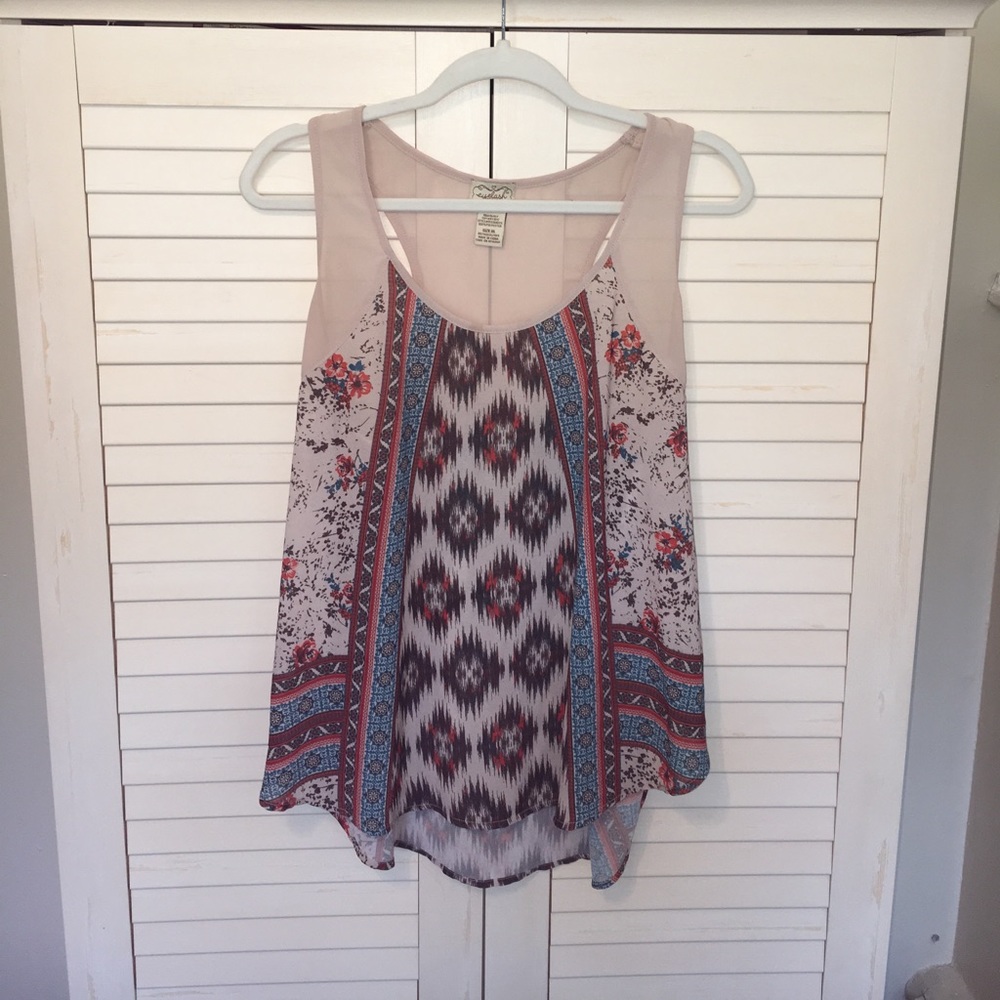 Hippie earth tone flowy blouse
