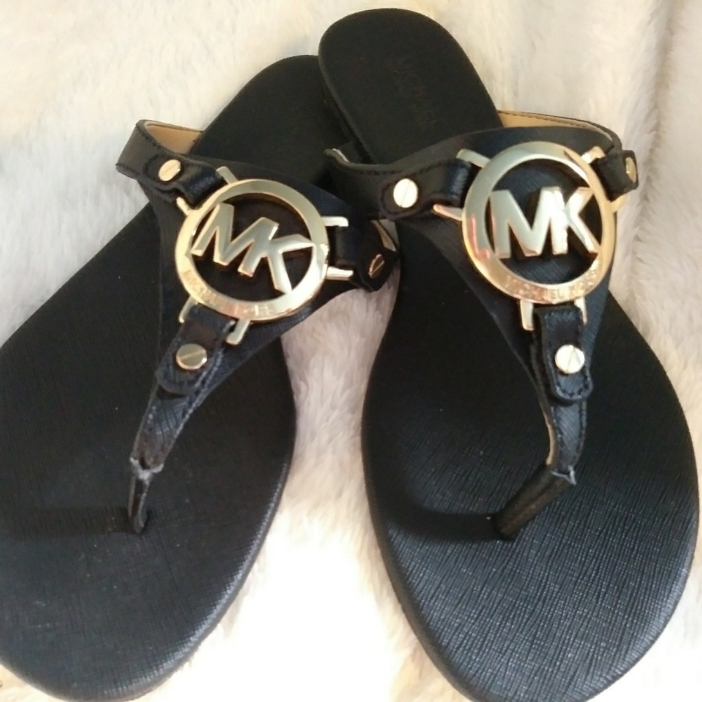 Black mk sandals