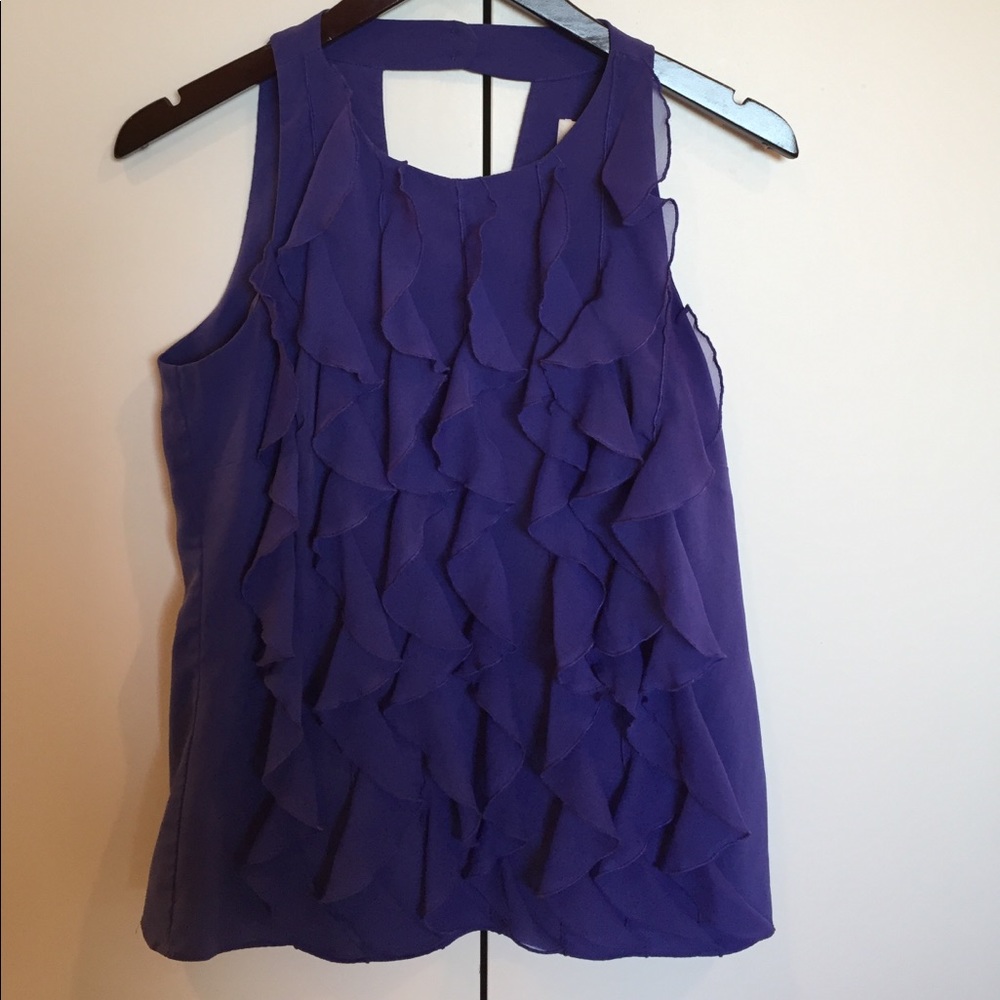 Ann Taylor LOFT ruffle top blouse