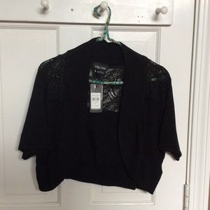 Black City Chic lace crop cardigan/shrug