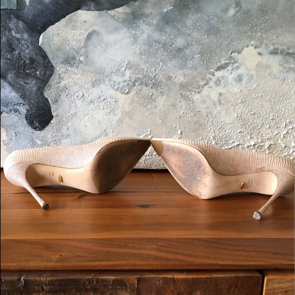 Sergio Rossi Python Snakeskin Nude Pointed Pumps - Picture 5 of 6