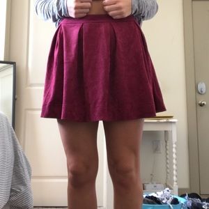 Honey Punch Red velvet skater skirt