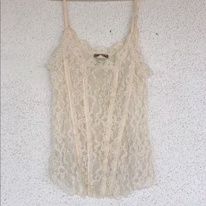 Free People Cream Lace Top